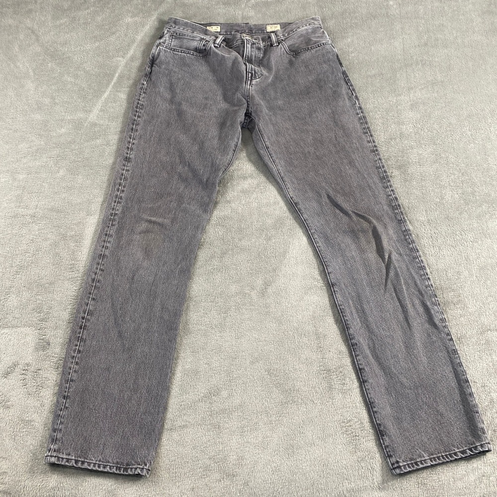 JCrew 770 Straight Fit Mens Jeans 34x34 Charcoal Gray Cotton Denim BI525
